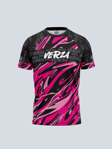 Polo star negro con rosado Verza