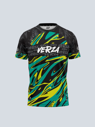 Polo star negro con verde y amarillo Verza